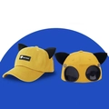 Yellow pilot baseball cap with cute cat ears and integrated black aviator goggles - Adult M (56-58cm) / Cat Ears Goggles Style / Yellow