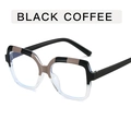 Montatura occhiali quadrata oversize anti-luce blu in finitura bicolore Black Coffee - Sfumato Caffè Nero
