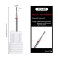Nail drill bit PG-40 pear shape diamond burr with fine grit red ring and white base - PG-40 Fine-Pear Shape