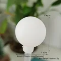 White translucent ball ornament accessory, 1.8cm width with 6mm inner hole diameter - Medium Frosted Ball (6mm Socket)