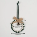 Handmade Christmas wreath pendant with green cotton rope, jute bow and silver bell - Green & White Woven Wreath (SJ4028B)