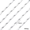 18mm silberne 304 Edelstahlkette für DIY-Schmuck, 1 Meter pro Beutel Detailansicht - #02 Stangenlink 3x18mm / 1 Meter/Packung