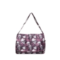 Gothic nylon tote bag with purple rose and skull print plus adjustable shoulder strap - Red