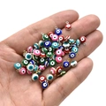 Ciondoli malocchio in smalto 6mm per gioielli fai da te, tenuti in mano per misura - 6mm / Colori Misti-Bordo Oro