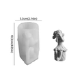 3D little girl silicone mold for fairy statue with dimensions showing heights for DIY crafts - See No Evil - Little Girl / White
