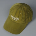 Close-up of olive green baseball cap with white embroidery and crinkled fabric texture - M (56-58cm) / Olive Green