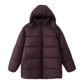 Chaqueta acolchada de invierno morado oscuro con capucha y acabado brillante mujer - S / Morado