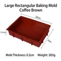 Bruine rechthoekige siliconen bakvorm voor taarten met maten 23x20x5,2cm - Groot Rechthoek Koffie