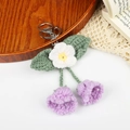 Handmade crochet keychain featuring a white flower with purple lily of the valley charms - Purple Lily of the Valley Style (款式七) / 15*4