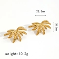 Golden angel wing stainless steel earrings with dimensions showing a modern fashion style - Gold (TE60169-G)