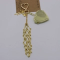 Golden heart locket keychain with mesh chain and Hug For You message card - Gold Heart Set (9 Layers)