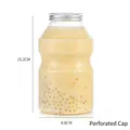 700ML transparante plastic sapfles met zilveren metalen dop voorzien van een opening - 700ml Getailleerde Fles/Deksel Met Gat
