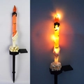Solar Halloween candle light with orange bat pattern and white skull base design - Ghost Hand Candle (Orange)