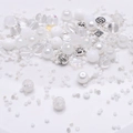Mixed white glass beads and vintage silver alloy charms for DIY jewelry making - 16 First Snow of Winter