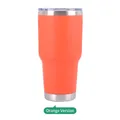 30oz orange stainless steel insulated tumbler with vacuum seal and transparent lid - 30oz / Matte Orange