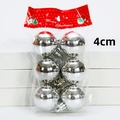 Sechserpack silberne 4cm Weihnachtsbaumkugeln glänzend in Klarsichtverpackung - 6er-Set (4cm) / Glänzendes Silber