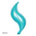 18-inch teal S-shaped wave foil balloon for party and wedding creative decoration - 18 Inch / Neon Blue