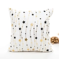 Funda de cojín blanca con motivos de estrellas doradas y negras minimalistas de Navidad - 45*45cm (Con Núcleo 400g) / 1-Estrellas y Líneas Doradas