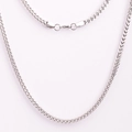 Polished silver titanium steel wheat chain necklace with secure lobster clasp finish - 3.0mm / 55cm / Steel