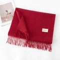 Sciarpa rossa classica effetto cashmere da donna con frange e consistenza morbida - Senza Etichetta / Borgogna