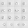 Juego de 16 moldes para galletas navideñas 3D blancos con árboles estrellas y jengibre - Juego de 16 Mini Anillos W51