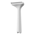 Spazzola ergonomica bianca per animali con denti in acciaio per la rimozione dei peli di cani e gatti - Pettine per diradamento animali / Bianco