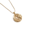 Minimalistische vergoldete Halskette mit Sonnen- und Mondanhänger und Kristallbesatz - 0709-Sonne und Mond Hohlstil / Gold