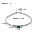 Silver snake chain choker with green emerald zircon pendant and detailed dimensions - Silver Style (NK-201)