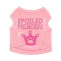 Gilet rose pour petit chien avec imprimé couronne et lettrage Spoiled Princess - S / Rose
