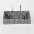 Cesta colgante de cuerda de algodón gris con dos ganchos metálicos para almacenamiento en pared - Cesta de Gancho de Cuerda de Algodón 38*16*15CM / Gris