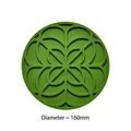 Grass green silicone heat-resistant placemat with geometric clover pattern, 160mm diameter - 16cm / Green