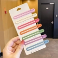 Set of 7 matte wavy hairpins in pastel colors on a white display card for styling - Wave Shape 7-Piece Set
