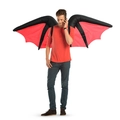 Inflatable red and black devil bat wings for Halloween party costume and cosplay - Demon Wings / One Size