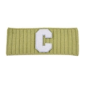 Bandeau en maille côtelée vert clair avec broderie lettre C en chenille blanche - Vert-C Logo