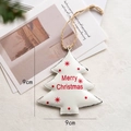 Addobbo per albero di Natale in metallo bianco con scritta Merry Christmas rossa e stelle - Albero di Natale