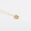 Elegante goldene Schleifen-Halskette für Damen mit funkelnden Zirkonia-Akzenten - Schleife (XL3292-2)