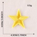 Yellow embroidered star patch for clothing with 4.3cm measurements on pink fur - Yellow Black Edge Five-Pointed Star (G1L-A-2-7 Iron-On)