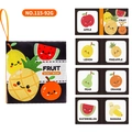 Educational Fruit Quiet Book for babies featuring colorful fabric pages and orange handle - Fruit Book (20g)