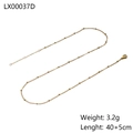 Minimalist gold beaded snake chain necklace, 40+5cm length, 3.2g weight elegant jewelry - Beaded Fine Chain Style (LX00037D)