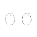 Elegant silver screw-back clip-on hoop earrings with twisted spiral metal design - Silver Spiral Clip-on / Clip-on Style