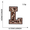 Leopard print embroidered letter L patch with soft fabric texture and 6cm height dimension - Letter L