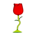 Creative rose-shaped red wine glass with green leaf stem and base made of borosilicate glass - 150ml Red Green Leaf Cup