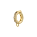 18K gold plated jewelry clasp with sparkling zircon stones and a round loop for DIY necklaces - VK250 Gold Round Clasp