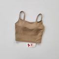 Soutien-gorge de sport camel à fines bretelles avec coussinets et Lycra - M / Hauts / Chocolat