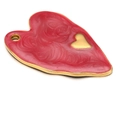 Pink marbled heart charm with golden metal trim for DIY necklaces and bracelets - Red Single Hole Pendant