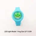 Luminous silicone mosquito repellent bracelet for children featuring a green frog design - With Lights / Green Frog
