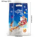 Set di 10 sacchetti regalo di Natale con Babbo Natale e renne per decorazioni da festa - 10 Pezzi-Stile 2