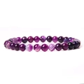 Handmade 6mm purple agate natural stone beaded stretch bracelet with striped textures - Purple Agate (FD6975) / 6mm/19cm
