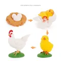 Miniature rooster life cycle set with eggs, hatching chick, and adult farm animal model - Rooster Growth Cycle 4Pcs Set