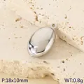 Polished silver oval hollow pendant in stainless steel 18x10mm size variant - Silver Oval Pendant (KLJ10088-Z)